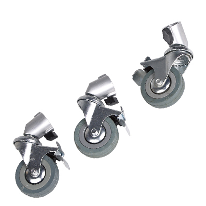 Juego de 3 ruedas de 3", para pedestales con pie de 22mm.