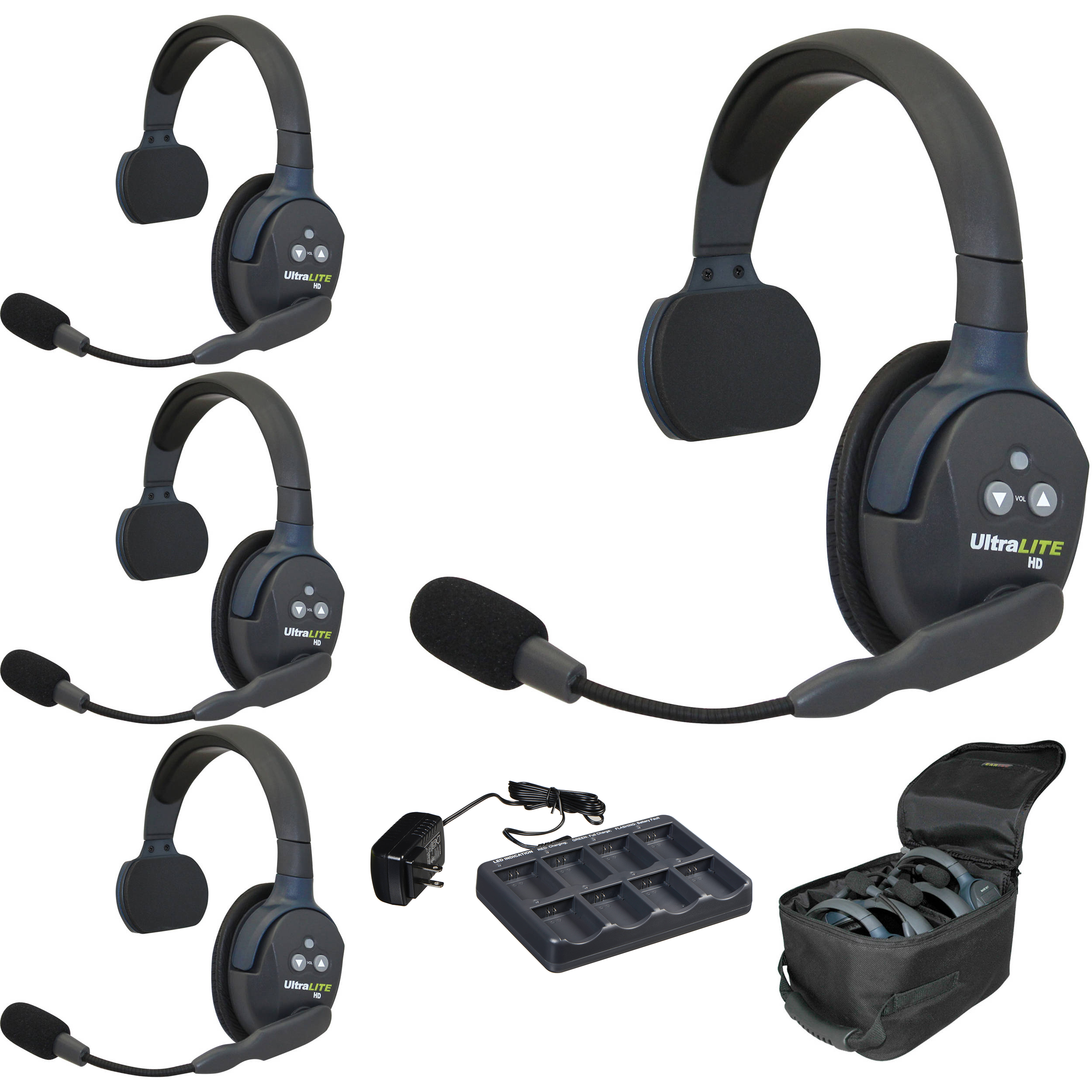 Kit de 4 intercomunicadores de diadema Eartec UltraLITE de un oído