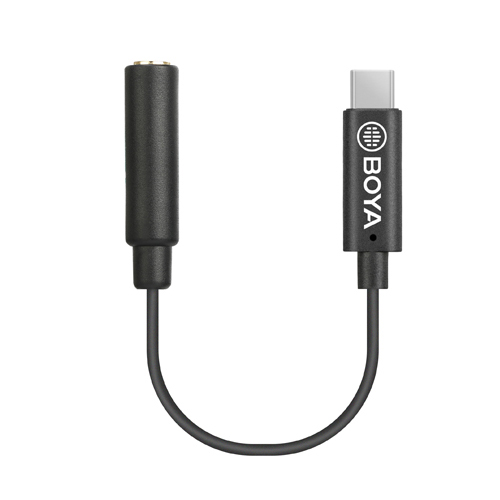 Adaptador Boya BY-K4, TRS hembra 3.5mm a USB Tipo C macho