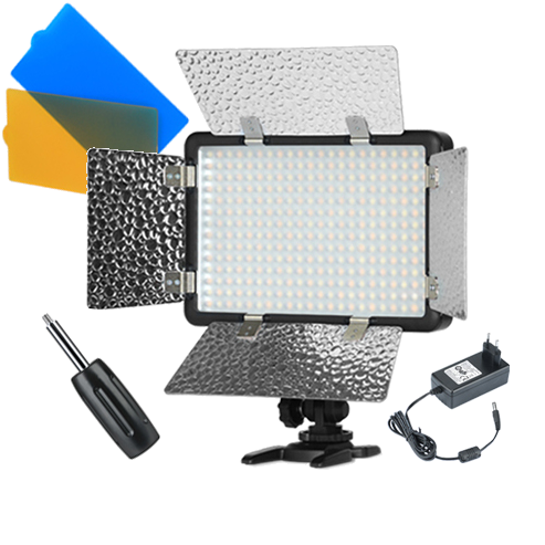 Luz continua LED + Flash Godox LF308D Blanco + Adaptador AC