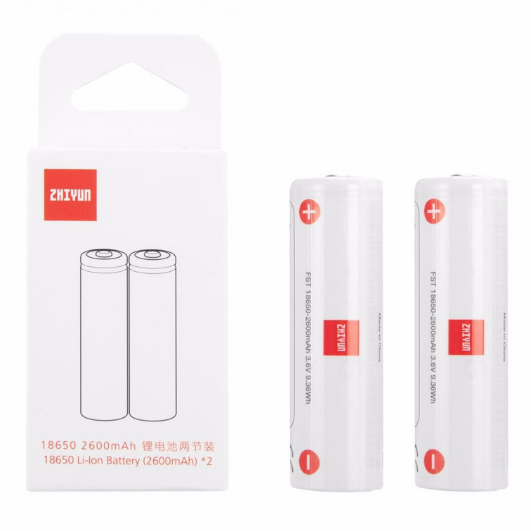 Kit 2 baterias de litio Zhiyun 18650 de 2600 mAh, para Weebill S