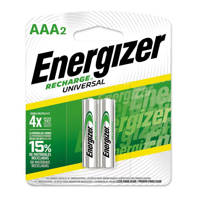 2 x Pilas AAA recargables Energizer Recharge Universal 700 mAh
