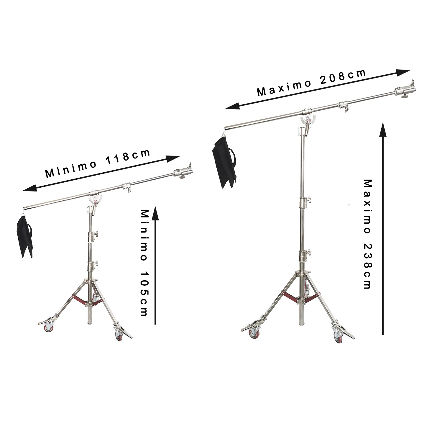 Pedestal Jirafa Boom Super Heavy Duty, 4.4 metros de alto, o 2,4 metros de brazo
