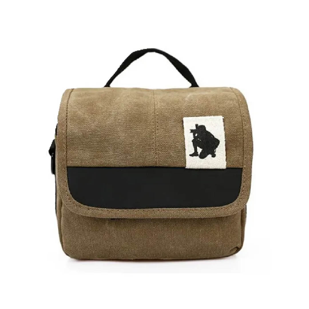 Bolso Retro Vintage, Pequeño y Portable Para Cámaras y lentes (Caqui)
