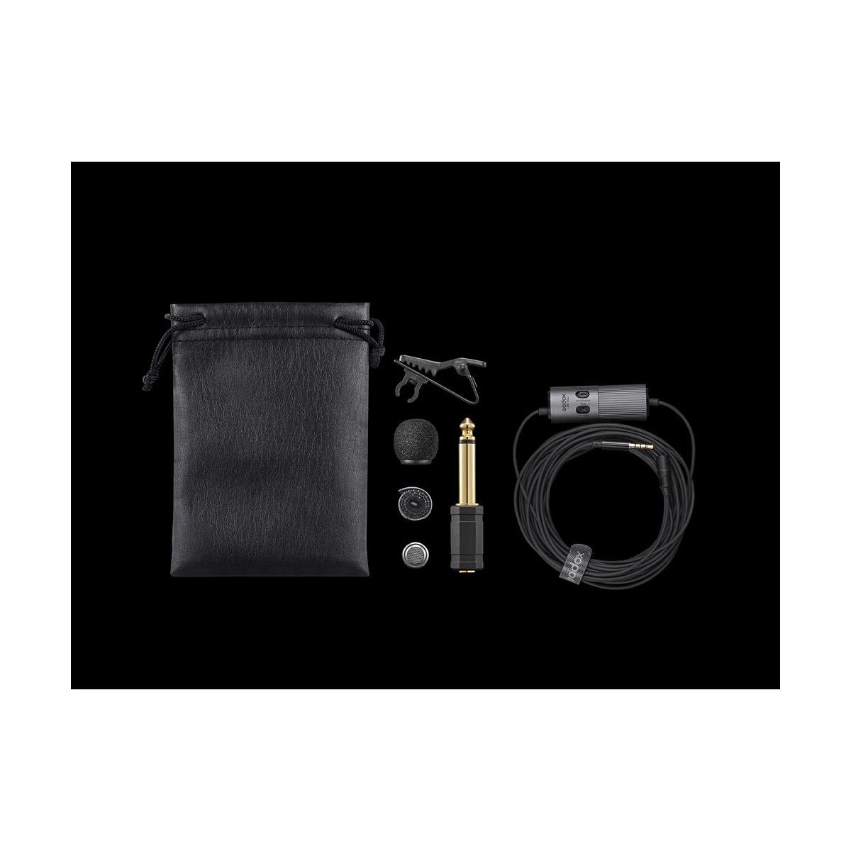 Micrófono corbatero omnidireccional Godox LMS-60G, control de ganancia, cámaras y celulares