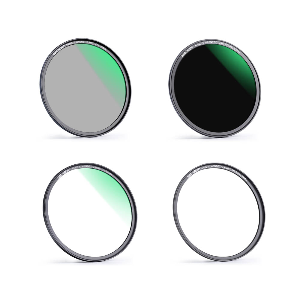 Kit de filtros magneticos K&F Concept Nano-X de 52mm (MCUV, CPL, ND1000, adaptador, estuche)