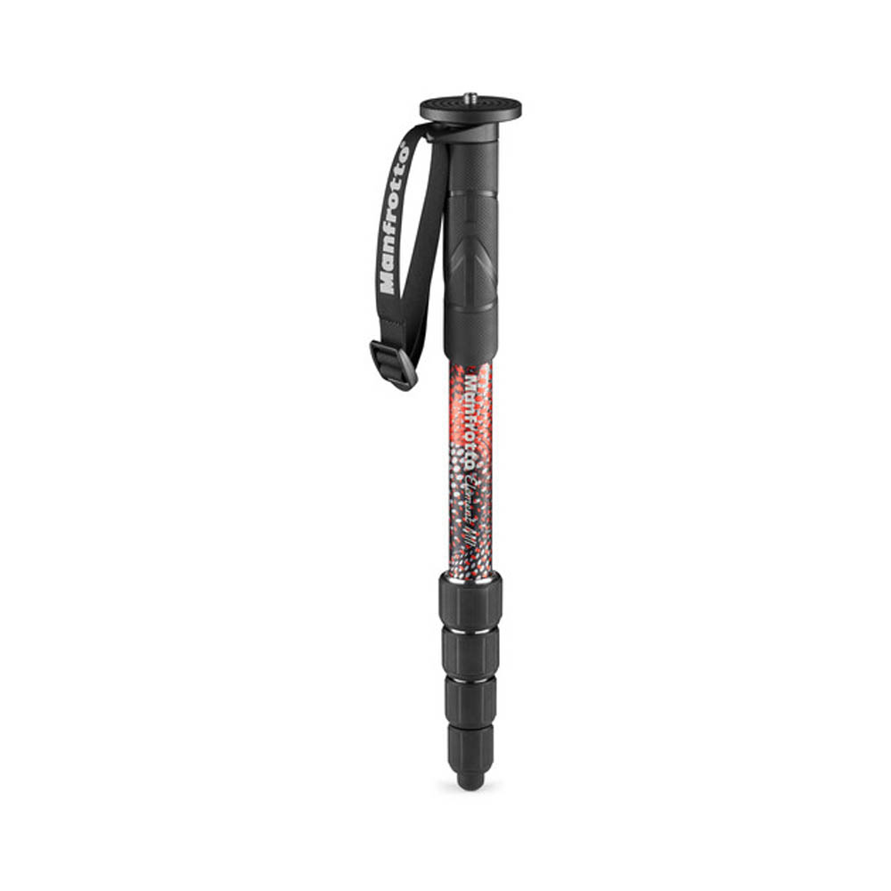 Monopod Manfrotto Element MII, aluminio, rojo, 160cm, 16kg.