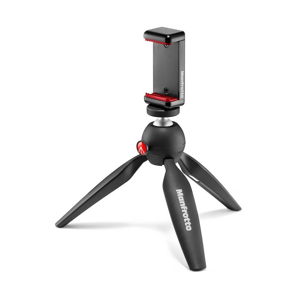 Mini trípode para cámaras y celulares Manfrotto Pixi, negro, 13.5cm, 1kg