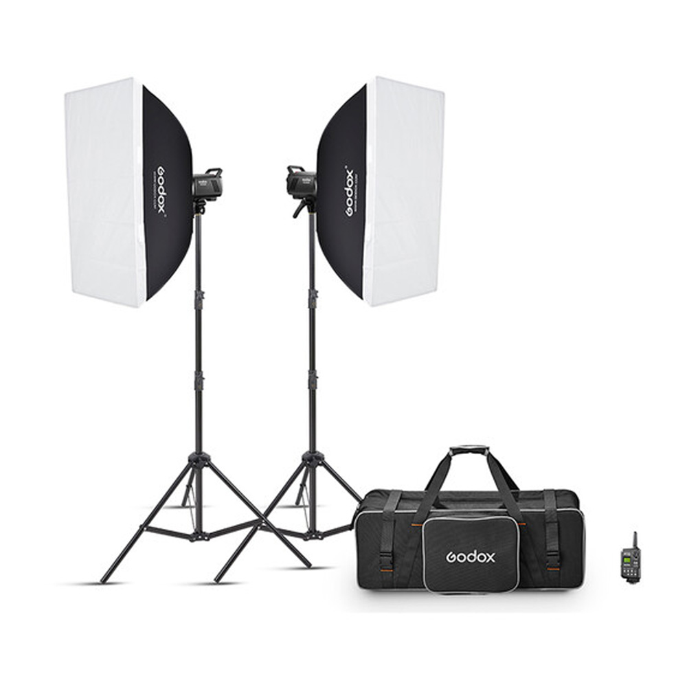Kit Godox MS300V-F, 2 flashes con luz Led de modelado
