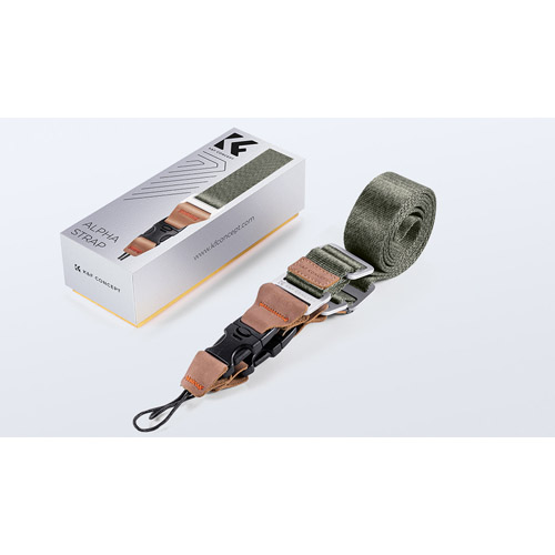 Correa de cuello K&F Concept de Nylon green con aplicaciones de cuero (KF13.115V3)