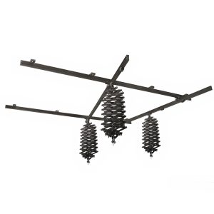 Sistema rieles de techo de 3 pantógrafos de 10kg, y 2 rieles de 3 metros