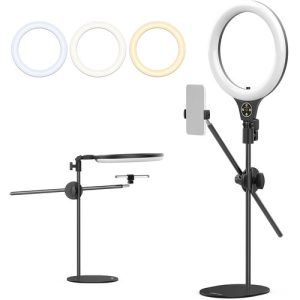 Kit Aro de luz bicolor (10watts, 10 pulgadas), pedestal y porta celular Ulanzi (2517)