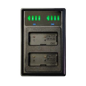 Cargador Fotoacces USB doble con LCD para NP-W126
