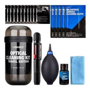 Kit de limpieza de lentes de 19 piezas , para viajes VSGO DKL-15B Edición Azul