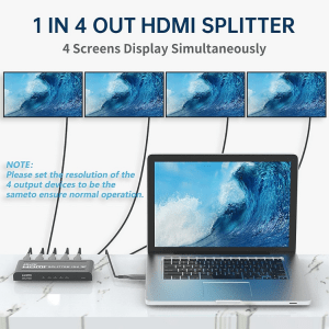 Splitter HDMI 4K 1×4 – Divisor de Señal HDMI Ultra HD para 4 Pantallas