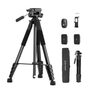 Trípode K&F Concept para cámaras, celulares y tabletas S255A3+BV01, 190cm, 4kg