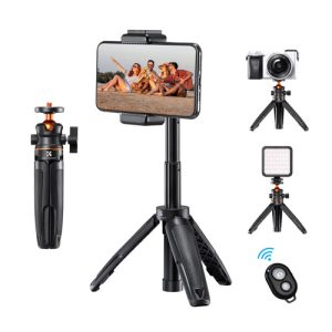 Mini Trípode para camara con porta celular K&F Concept MS09, 2KG, 34cm