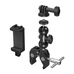 Abrazadera super clamp SmallRig 4373 con brazo cabeza de bola, rosca antideslizante, para celular y cámara de acción