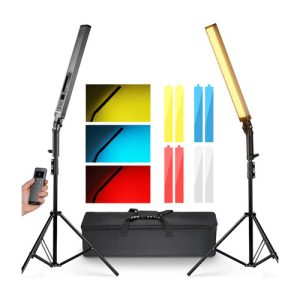 Kit de 2 Barras LED Bicolor NEEWER BH20B de 21 watts, pedestales y filtros de colores