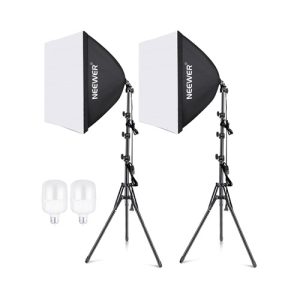 Kit de luces contínuas LED NEEWER NK 200 con Softbox y pedestales