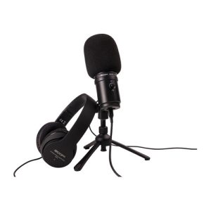 Kit para Podcast ZOOM ZUM-2PMP, con micrófono dinámico, auriculares, trípode, cable USB-C de 2m