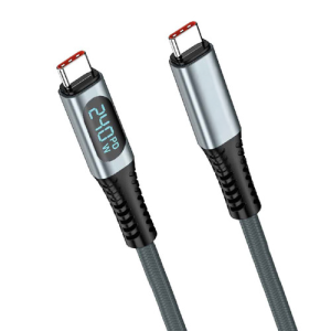 Cable USB-C a USB-C, 4.0 (40Gbps), PD3.1 (240watts), con LCD, 1 metro