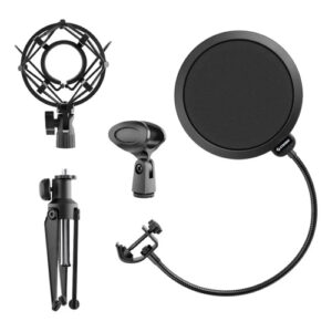 Pedestal de mesa para micrófonos Steren MS-505, con filtro antipop