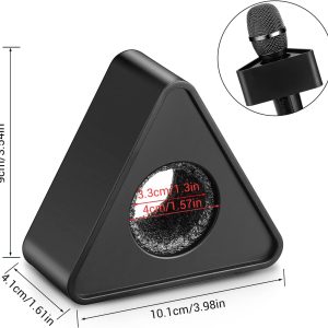 Porta logo triangular universal para micrófonos de mano
